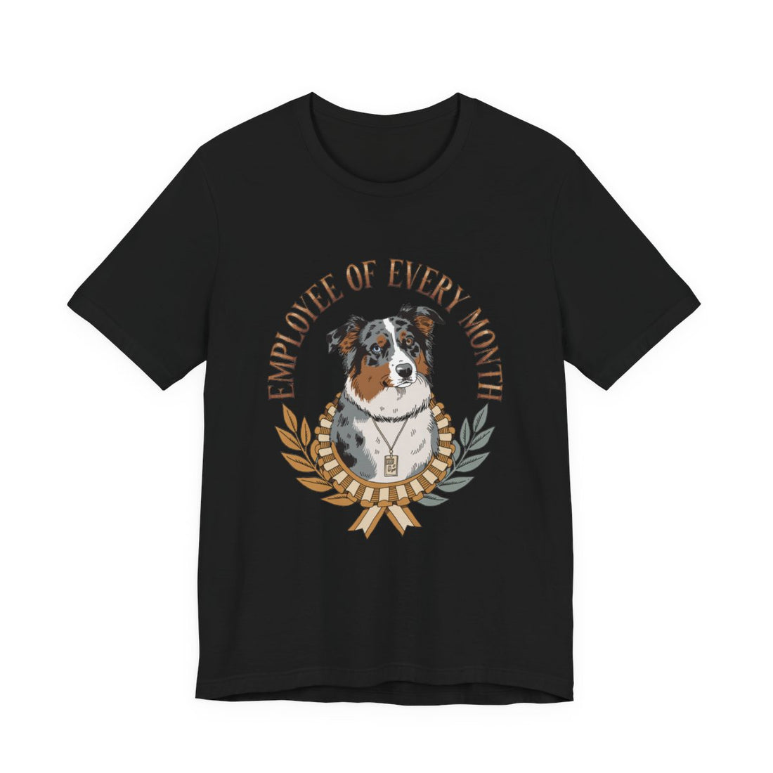Black — Front | Australian Shepherd 'Employee Of Every Month' Tee