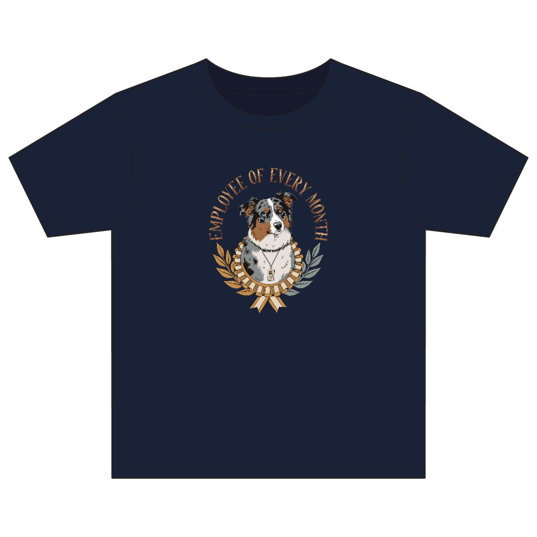 Navy — Front | Australian Shepherd 'Employee Of Every Month' Youth Tee
