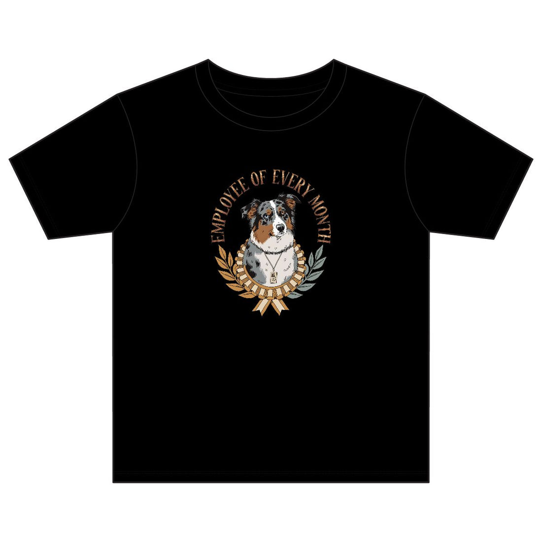 Black — Front | Australian Shepherd 'Employee Of Every Month' Youth Tee