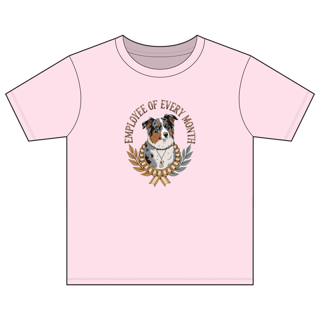 Light Pink — Front | Australian Shepherd 'Employee Of Every Month' Youth Tee