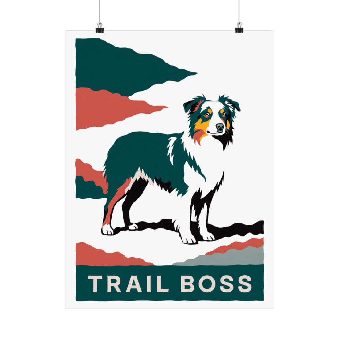 18″ x 24″ — Front | Australian Shepherd Trail Boss Wall Art Poster
