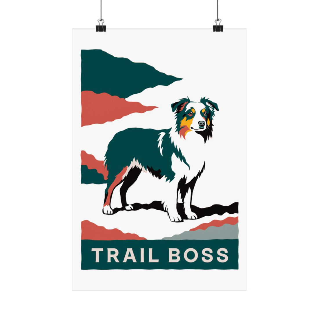 12″ x 18″ — Front | Australian Shepherd Trail Boss Wall Art Poster