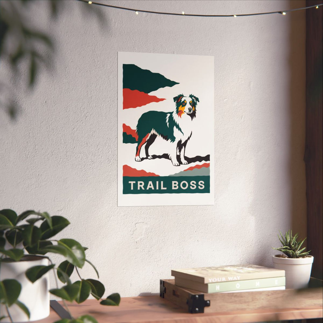 12″ x 18″ — Lifestyle | Australian Shepherd Trail Boss Wall Art Poster