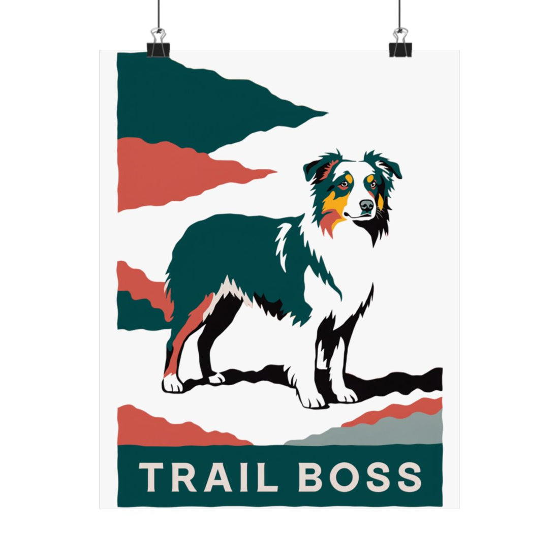 11″ x 14″ — Front | Australian Shepherd Trail Boss Wall Art Poster