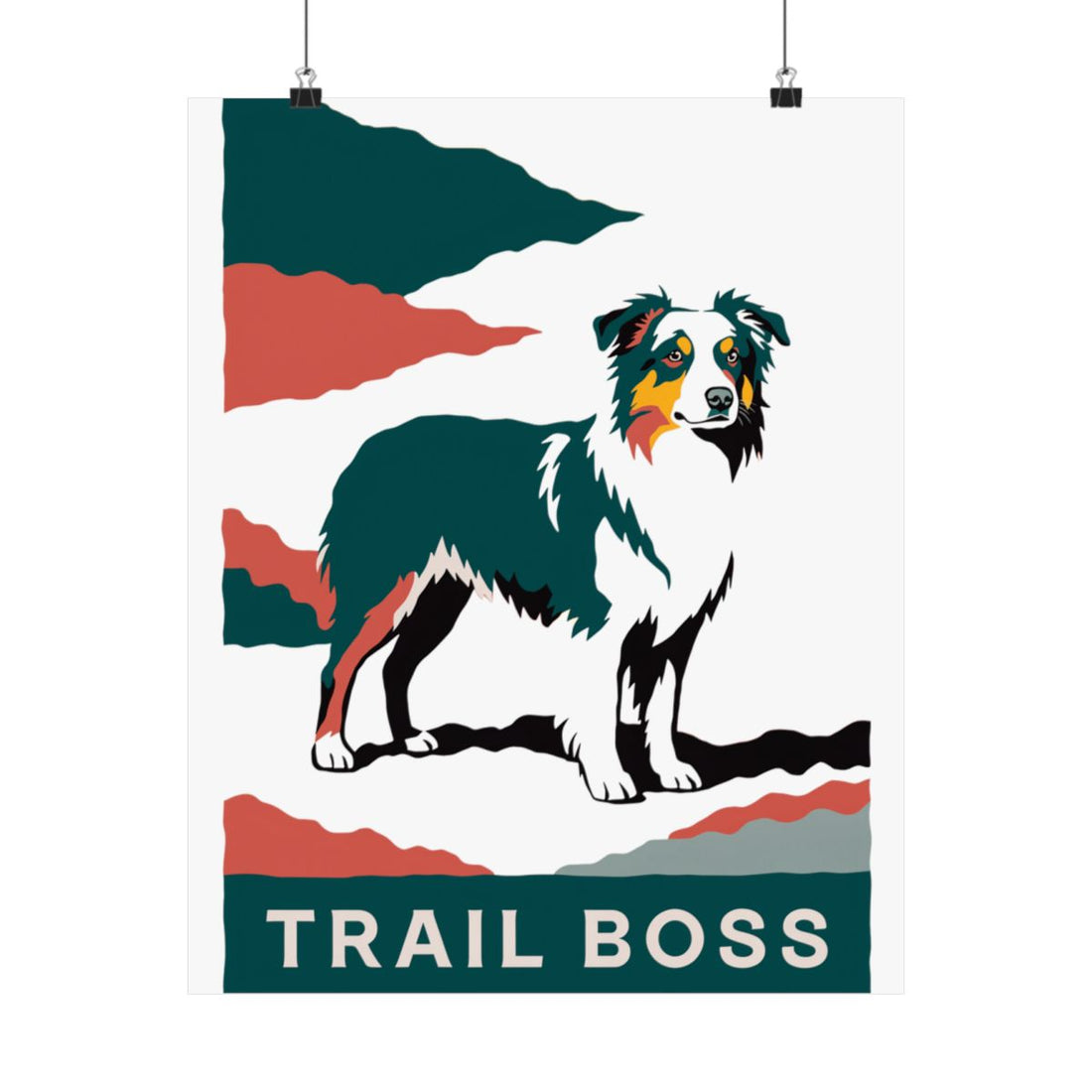 16″ x 20″ — Front | Australian Shepherd Trail Boss Wall Art Poster