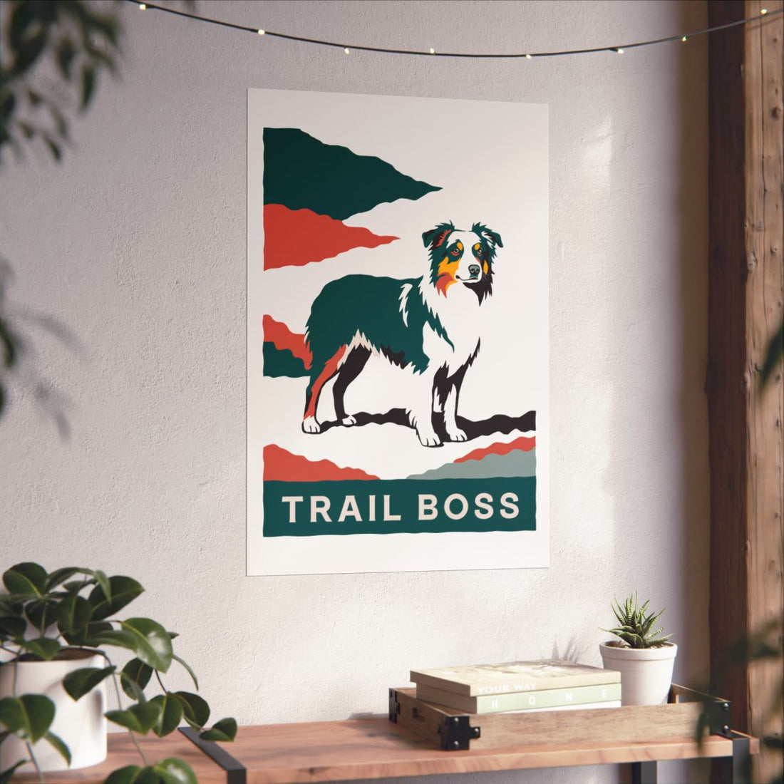20″ x 30″ — Lifestyle | Australian Shepherd Trail Boss Wall Art Poster