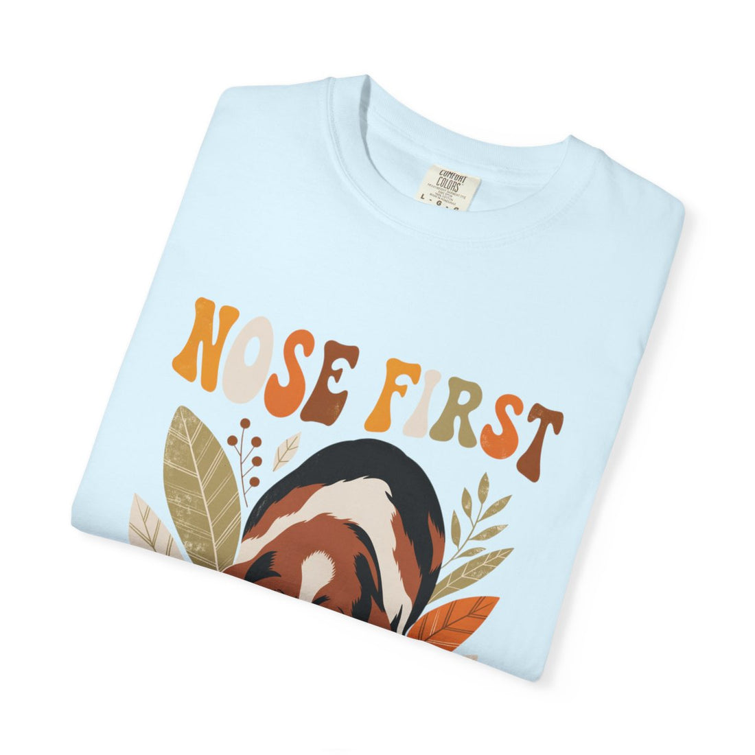 Chambray — Folded | Basset Hound 'Nose First' Garment-Dyed Tee