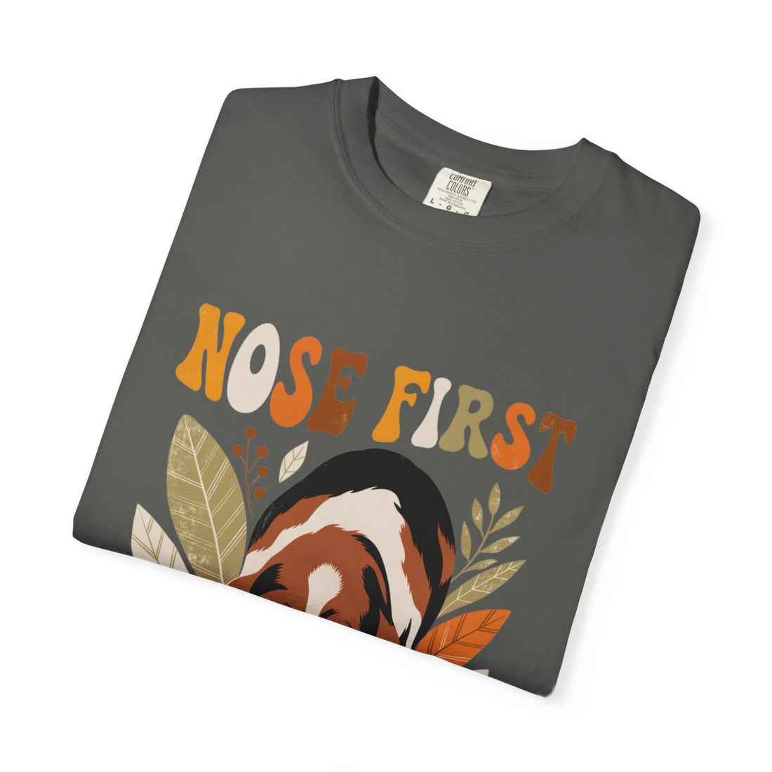 Pepper — Folded | Basset Hound 'Nose First' Garment-Dyed Tee