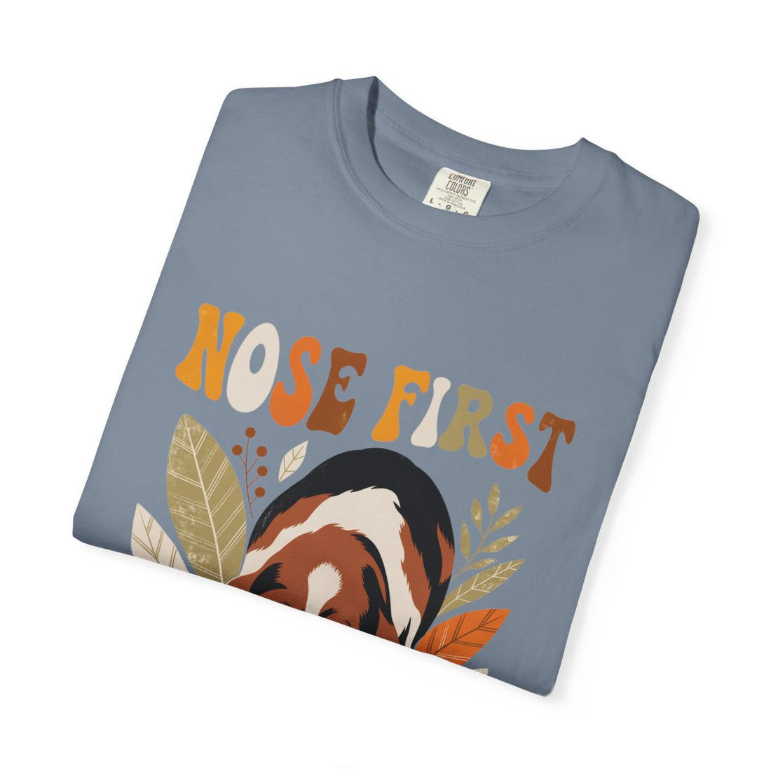 Blue Jean — Folded | Basset Hound 'Nose First' Garment-Dyed Tee