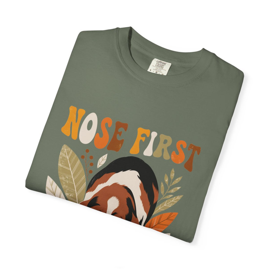 Moss — Folded | Basset Hound 'Nose First' Garment-Dyed Tee