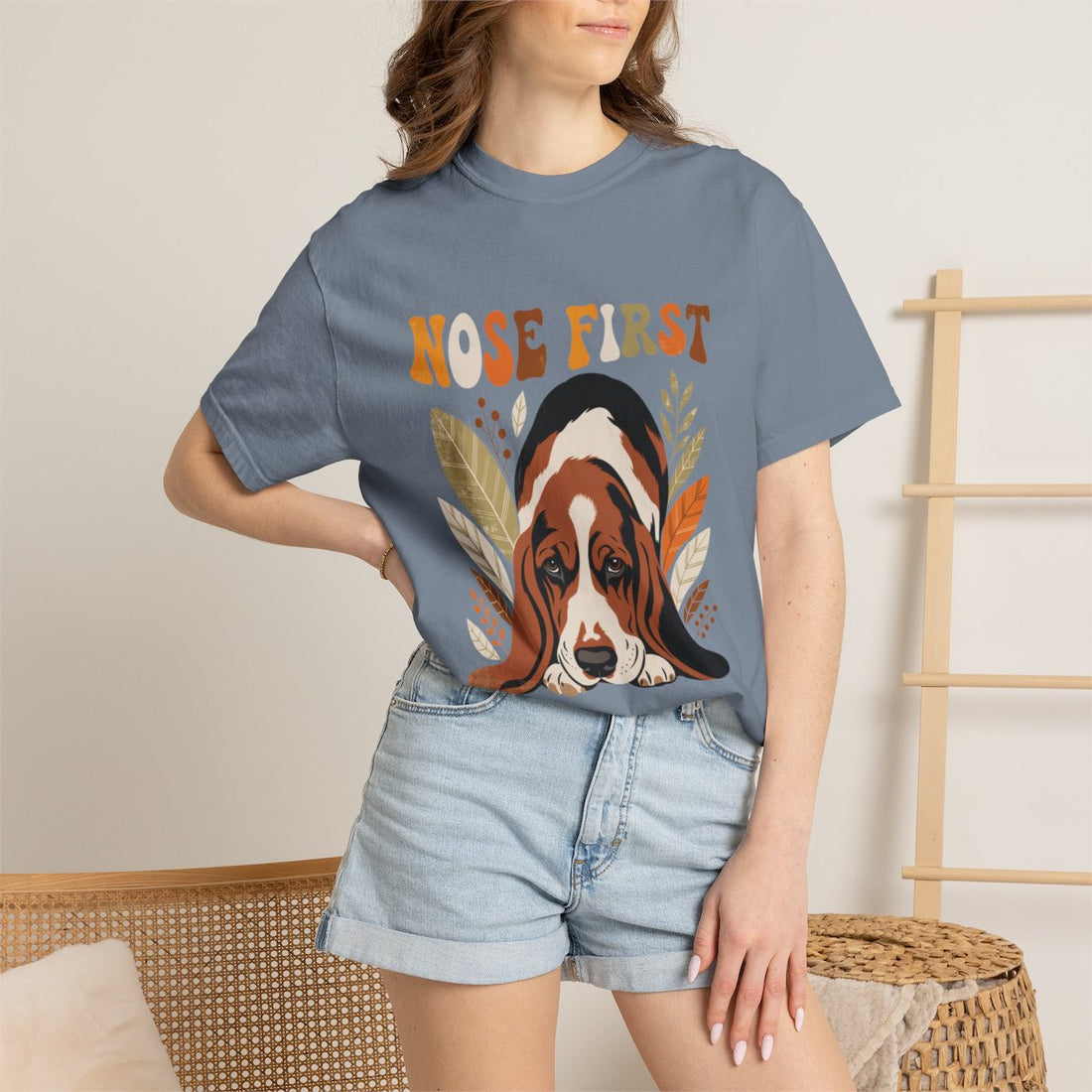 Blue Jean — Lifestyle | Basset Hound 'Nose First' Garment-Dyed Tee