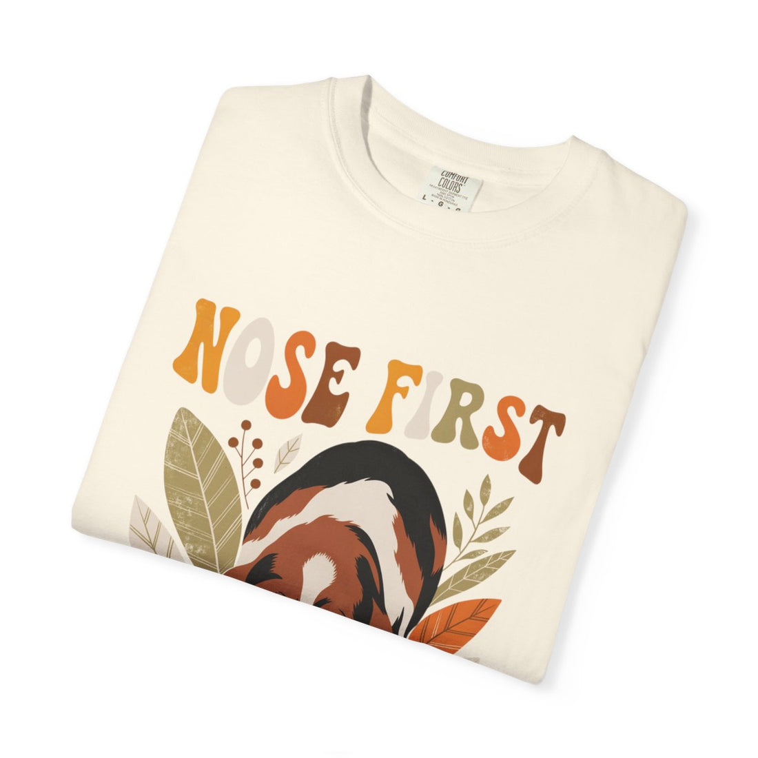 Ivory — Folded | Basset Hound 'Nose First' Garment-Dyed Tee
