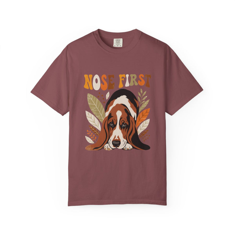 Basset Hound 'Nose First' Garment-Dyed Tee