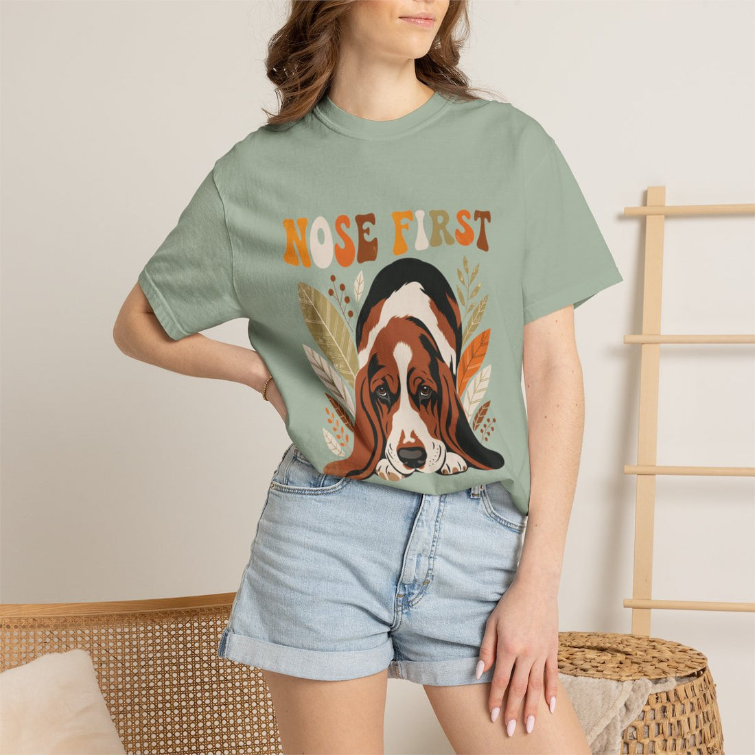 Bay — Lifestyle | Basset Hound 'Nose First' Garment-Dyed Tee