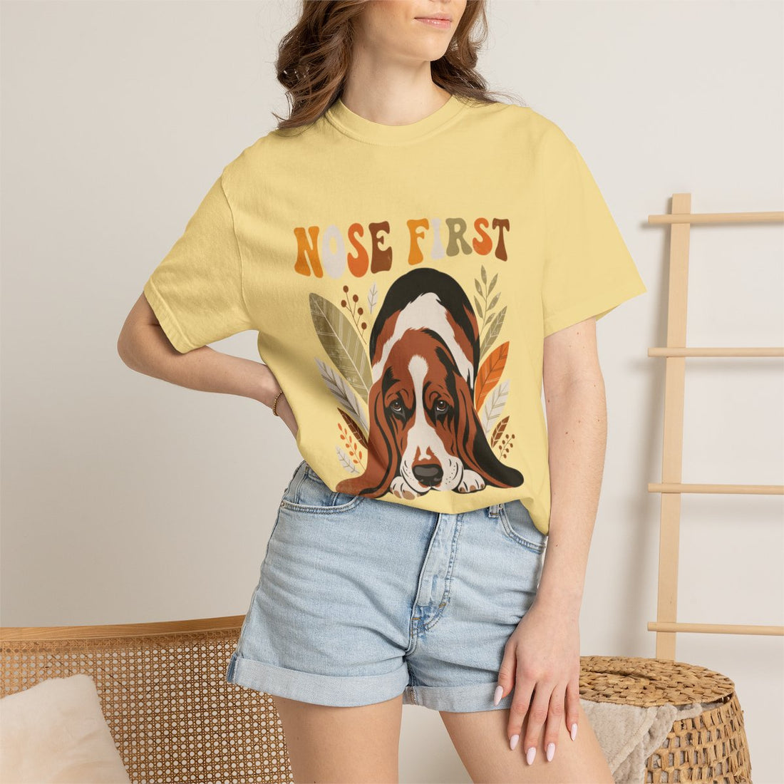 Butter — Lifestyle | Basset Hound 'Nose First' Garment-Dyed Tee