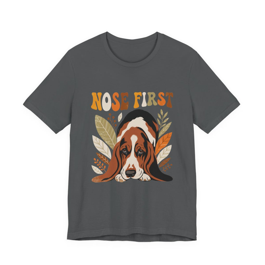 Asphalt — Front | Basset Hound 'Nose First' Tee