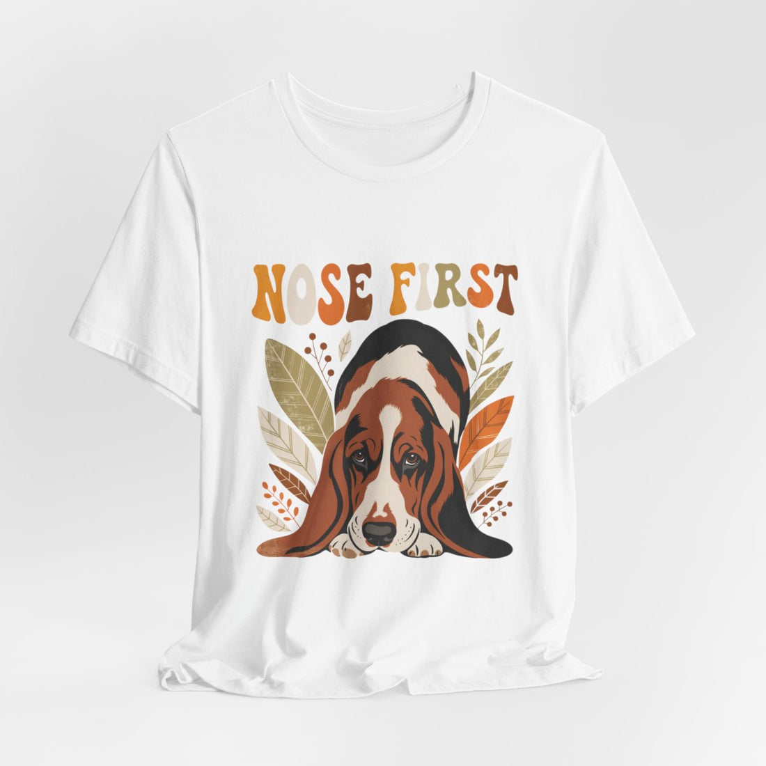 White — Hanging | Basset Hound 'Nose First' Tee