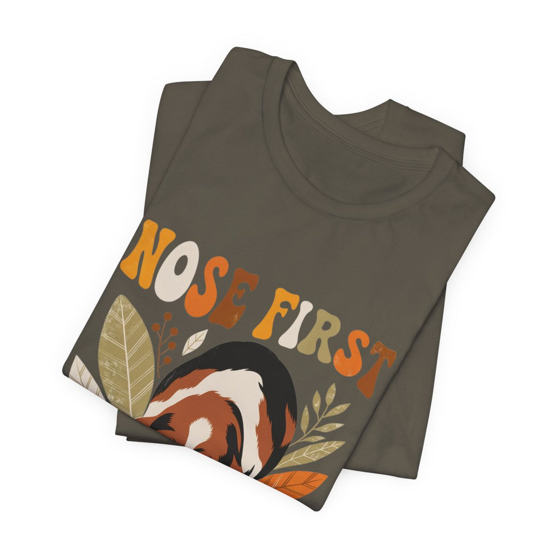 Army — Folded | Basset Hound 'Nose First' Tee