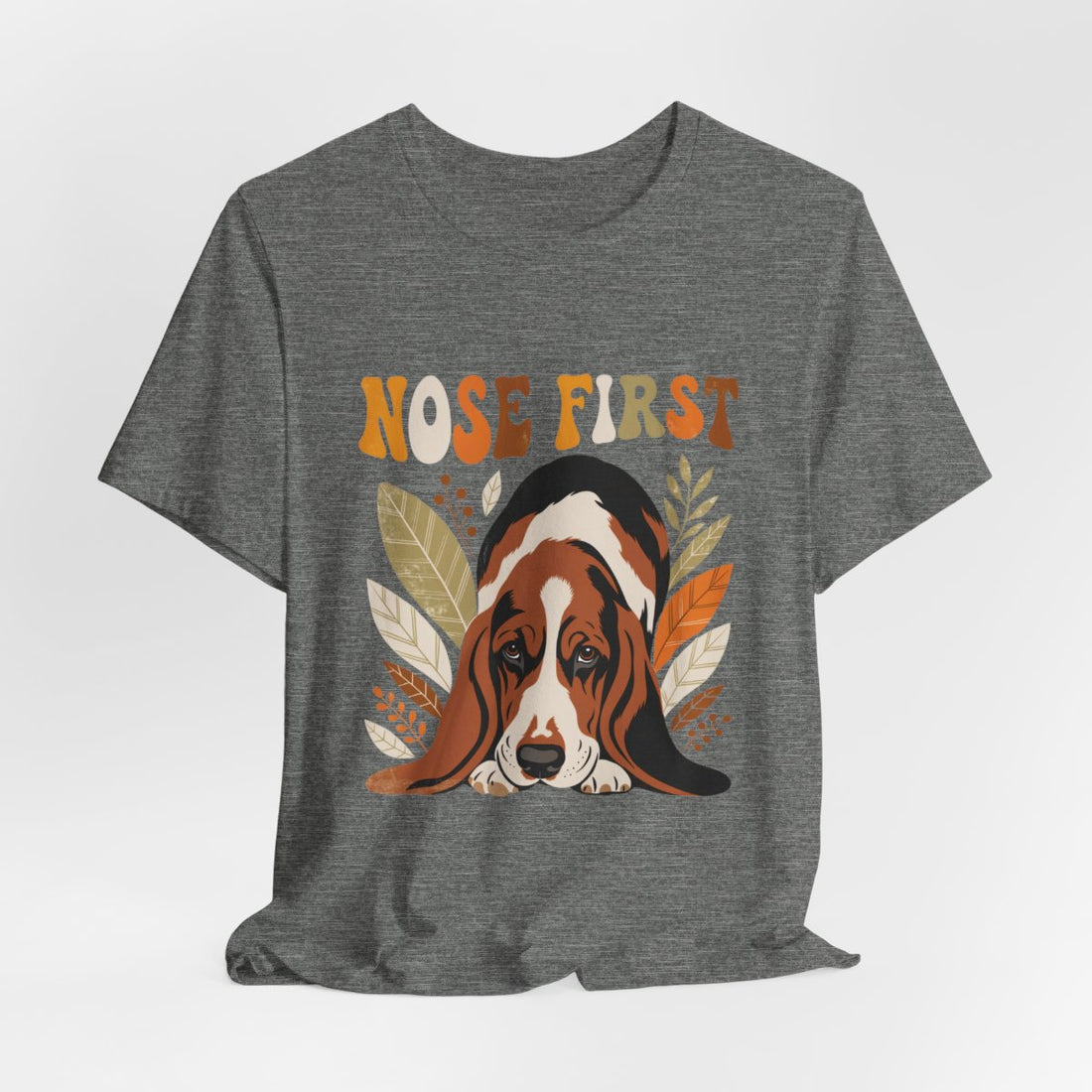 Deep Heather — Hanging | Basset Hound 'Nose First' Tee