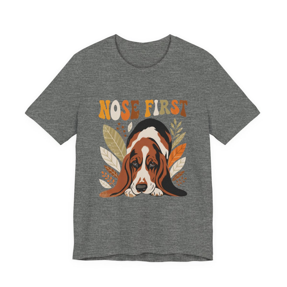 Deep Heather — Front | Basset Hound 'Nose First' Tee