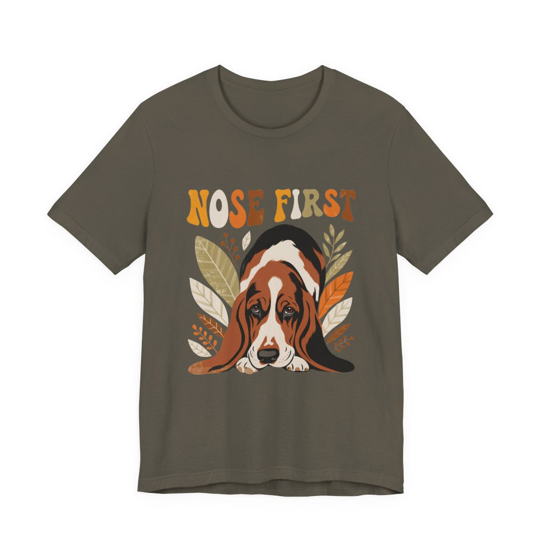 Army — Front | Basset Hound 'Nose First' Tee