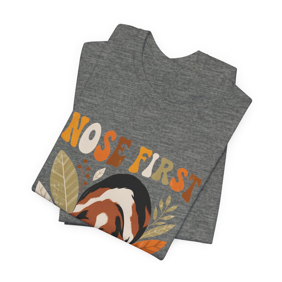 Deep Heather — Folded | Basset Hound 'Nose First' Tee