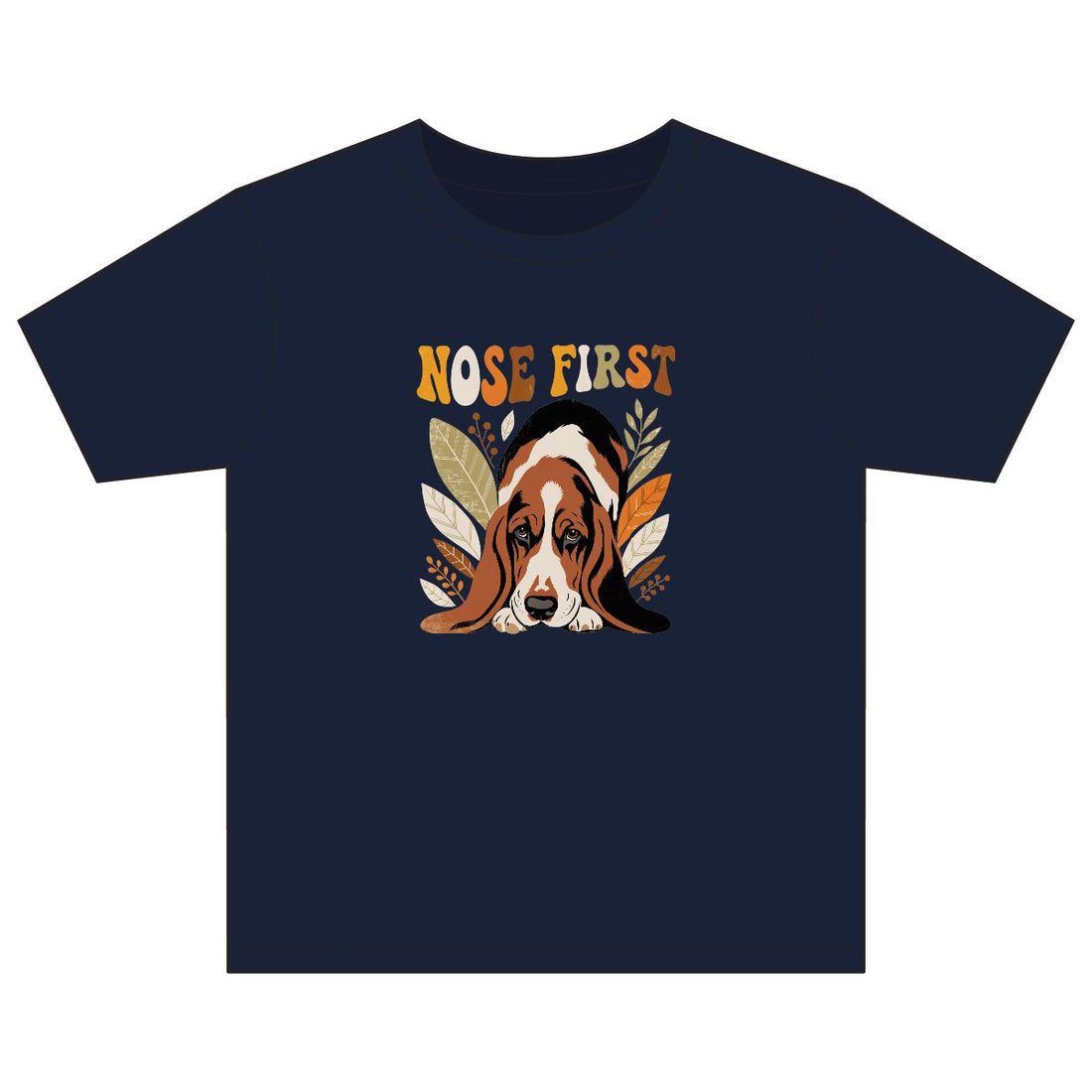 Navy — Front | Basset Hound 'Nose First' Youth Tee