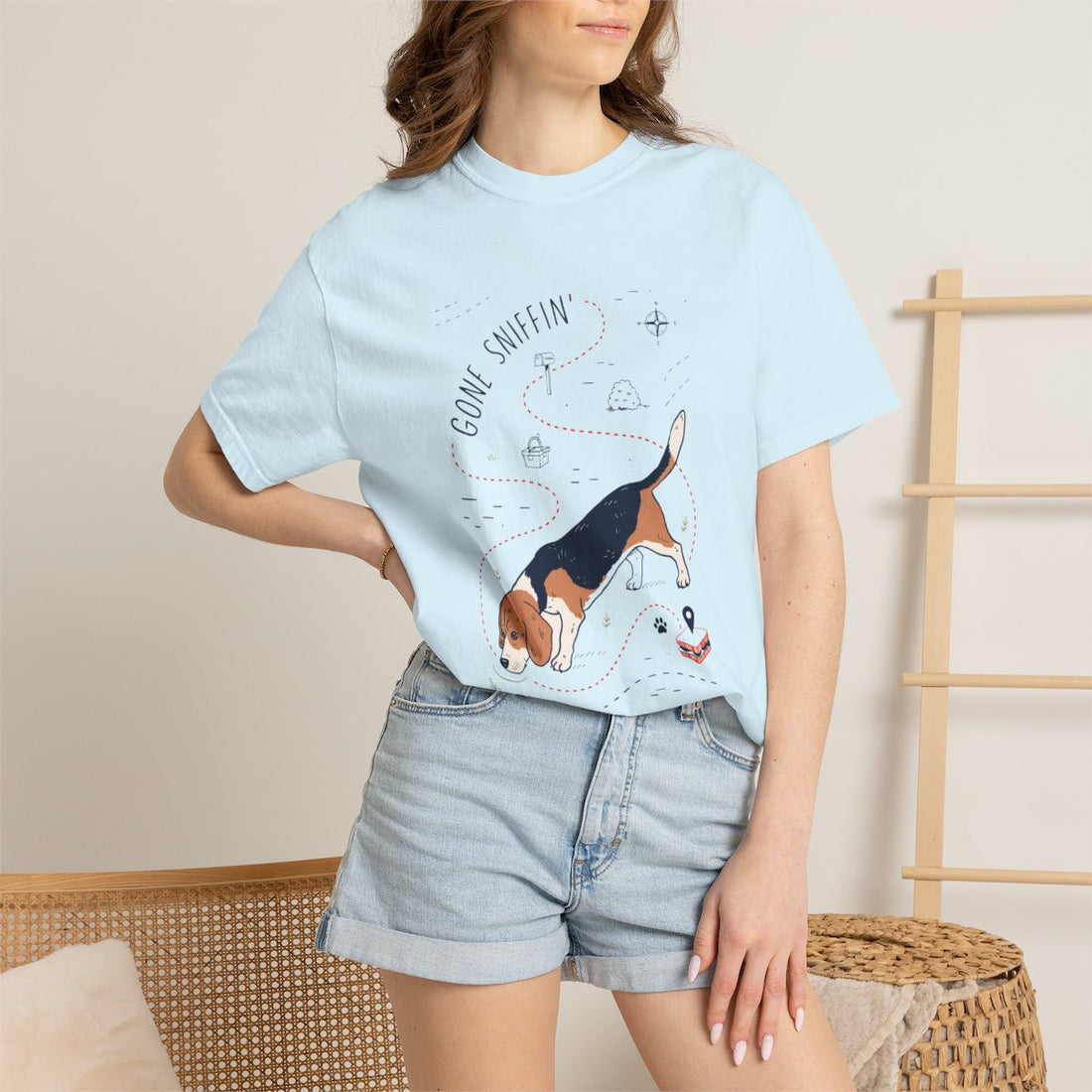 Chambray — Lifestyle | Beagle 'Gone Sniffin'' Garment-Dyed Tee