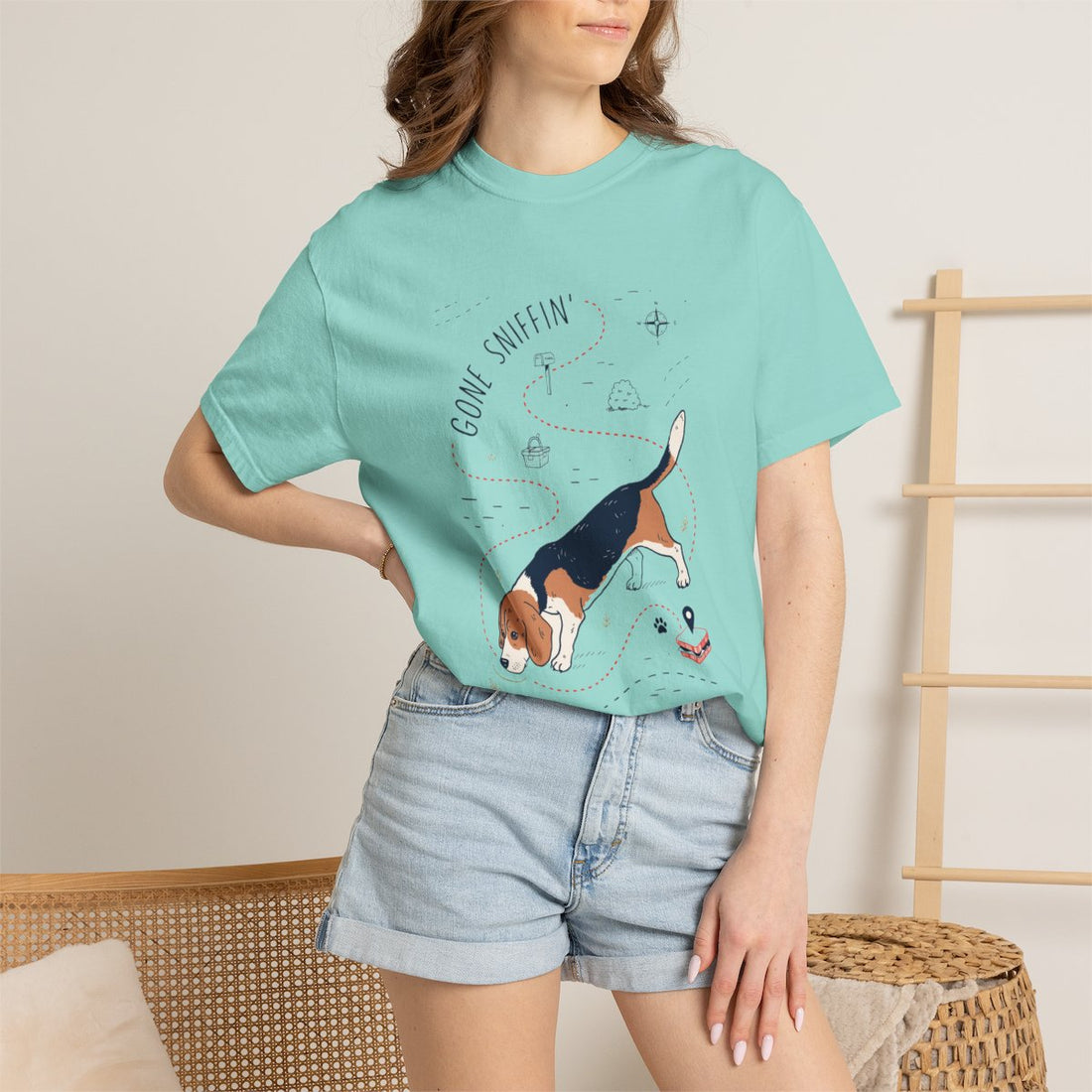 Chalky Mint — Lifestyle | Beagle 'Gone Sniffin'' Garment-Dyed Tee