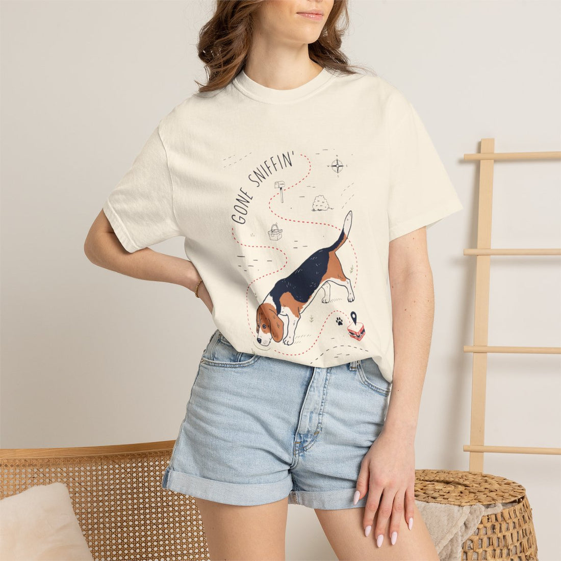 Ivory — Lifestyle | Beagle 'Gone Sniffin'' Garment-Dyed Tee