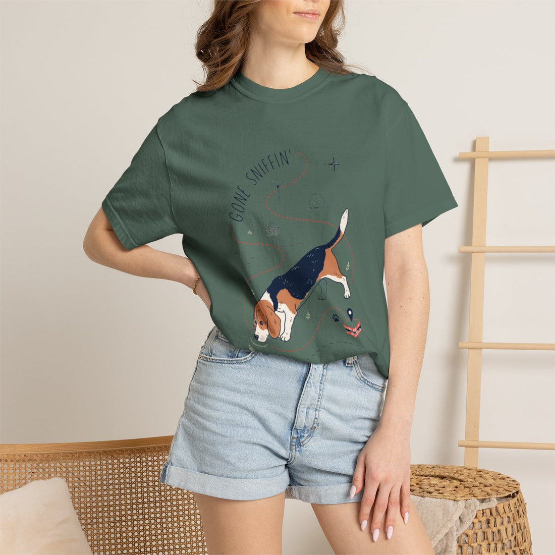 Blue Spruce — Lifestyle | Beagle 'Gone Sniffin'' Garment-Dyed Tee