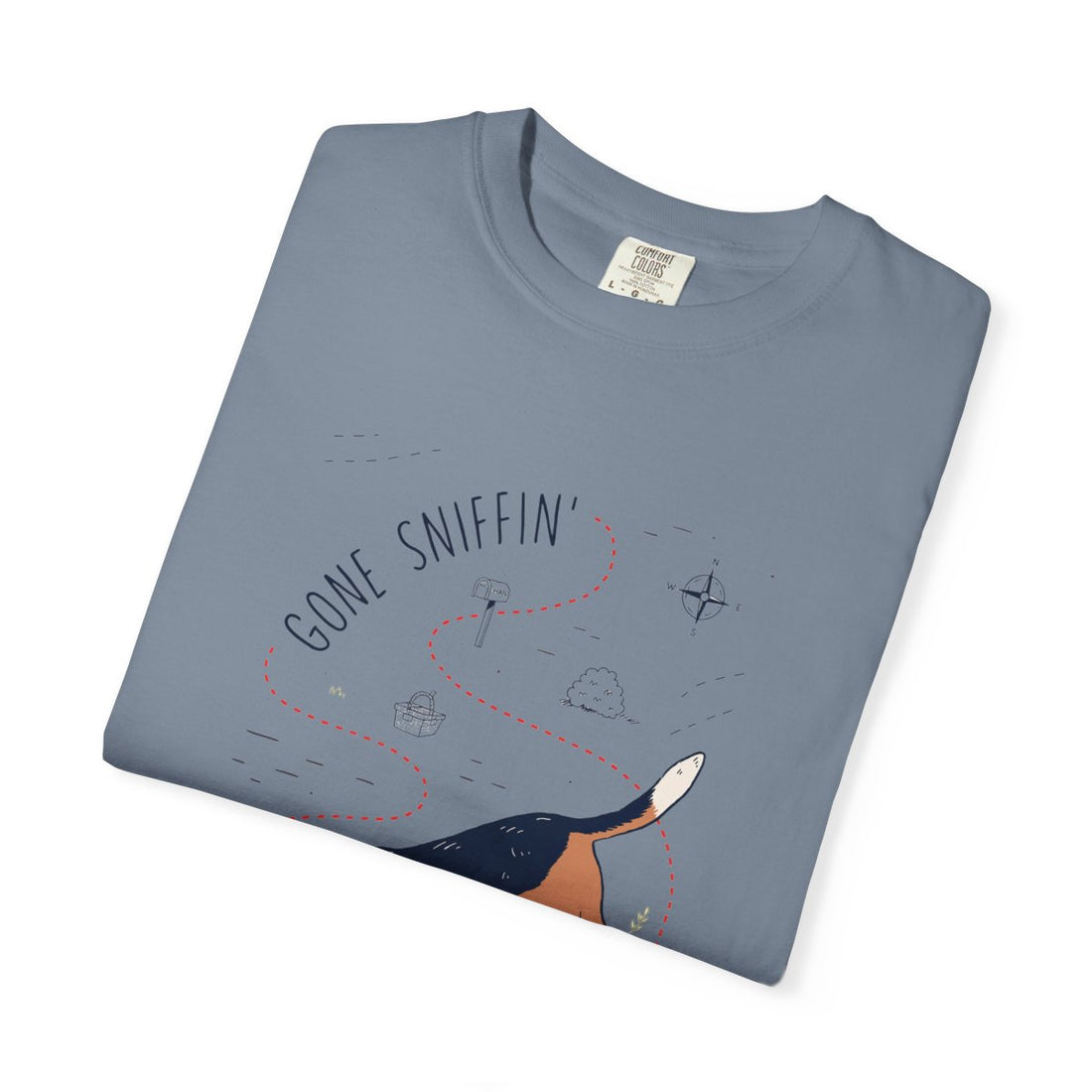 Blue Jean — Folded | Beagle 'Gone Sniffin'' Garment-Dyed Tee