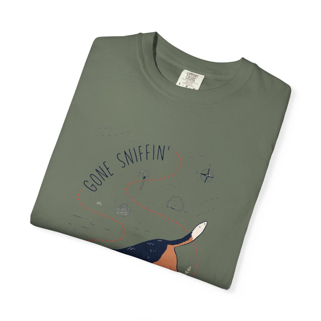 Moss — Folded | Beagle 'Gone Sniffin'' Garment-Dyed Tee
