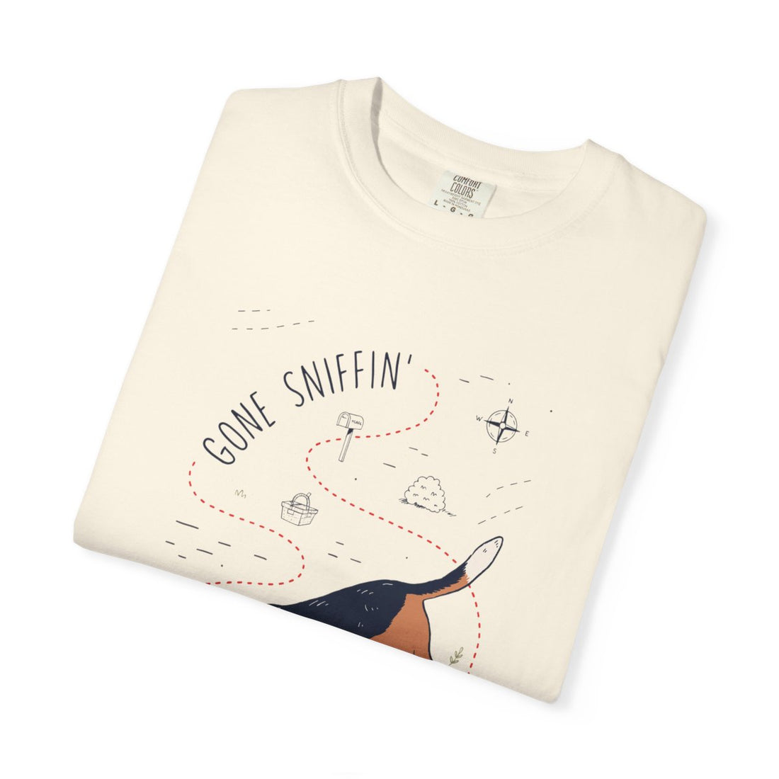 Ivory — Folded | Beagle 'Gone Sniffin'' Garment-Dyed Tee