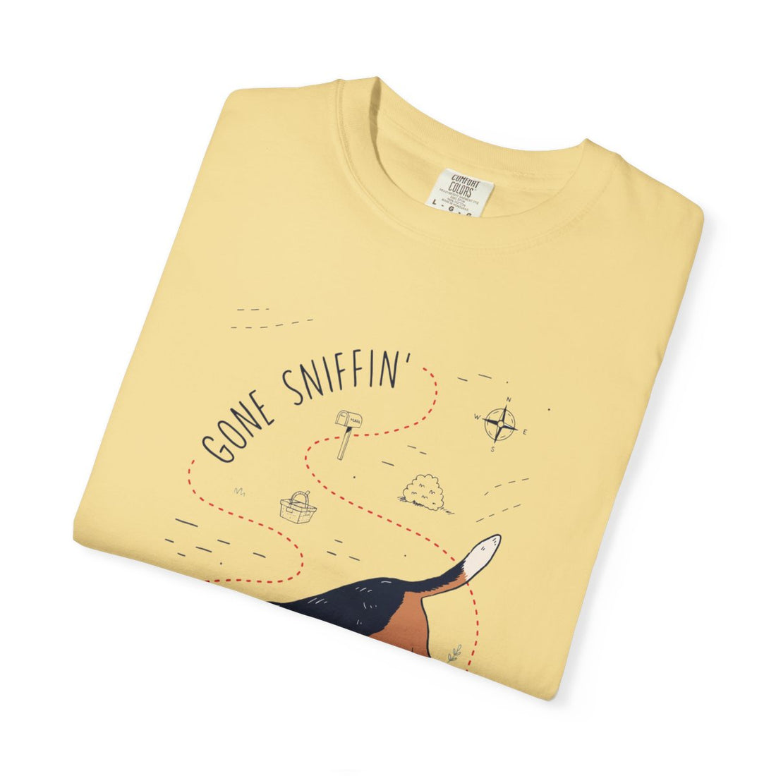Butter — Folded | Beagle 'Gone Sniffin'' Garment-Dyed Tee