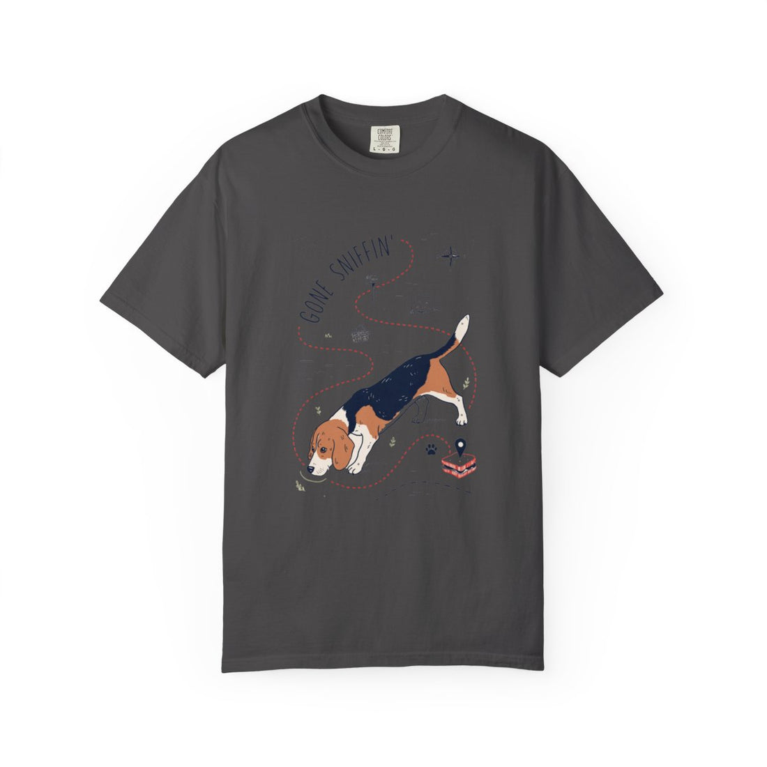 Graphite — Front | Beagle 'Gone Sniffin'' Garment-Dyed Tee