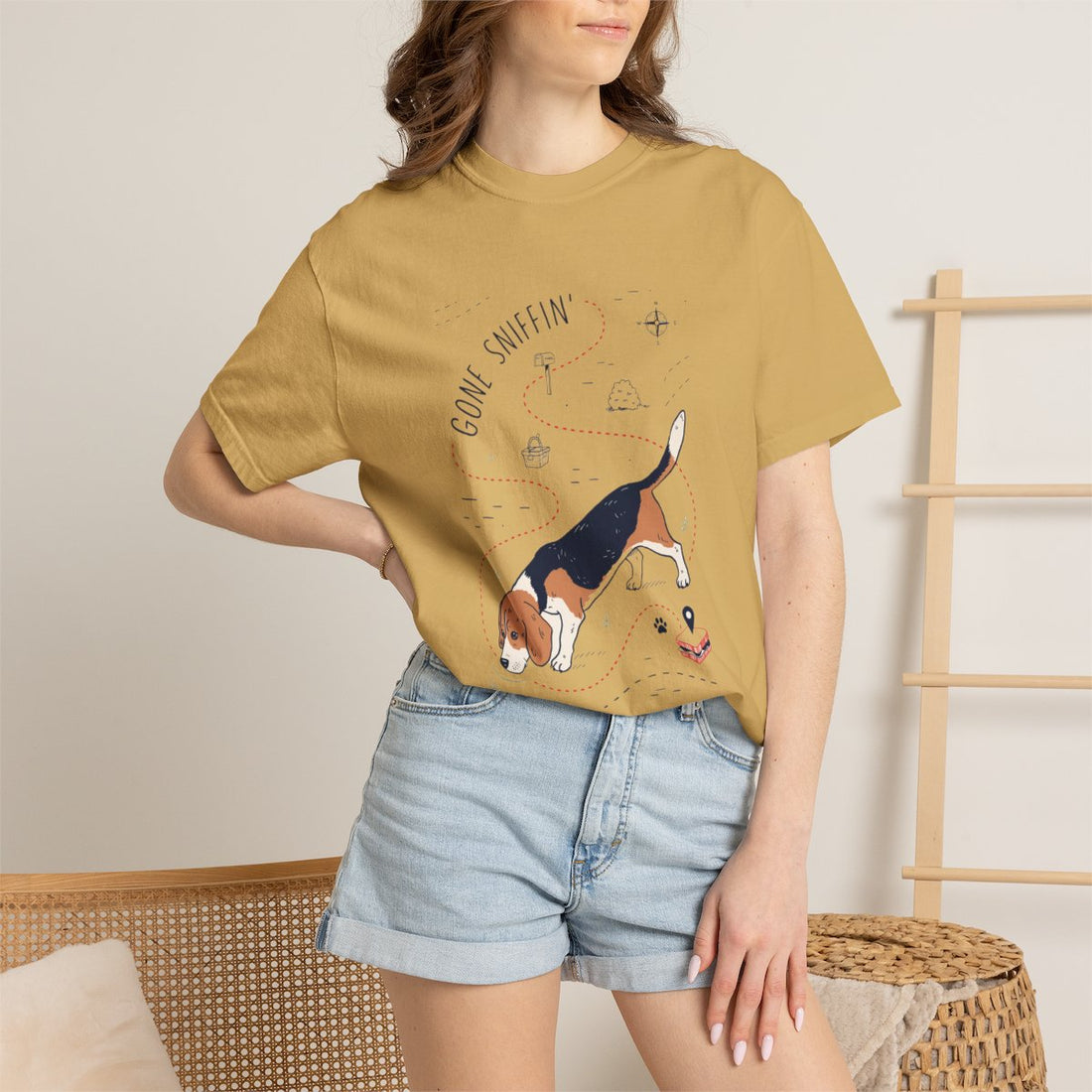 Mustard — Lifestyle | Beagle 'Gone Sniffin'' Garment-Dyed Tee