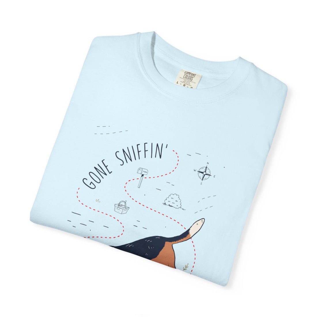 Chambray — Folded | Beagle 'Gone Sniffin'' Garment-Dyed Tee