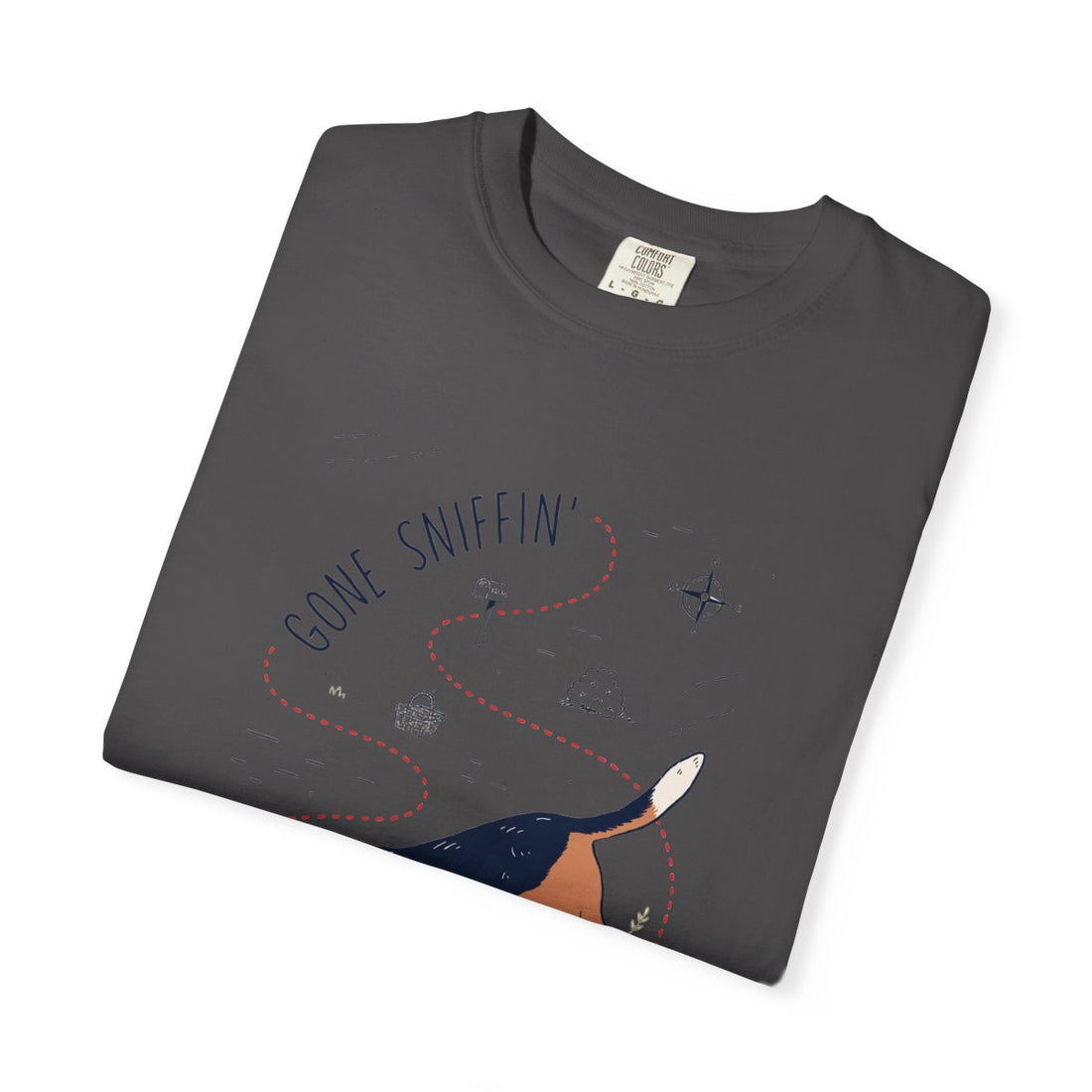 Graphite — Folded | Beagle 'Gone Sniffin'' Garment-Dyed Tee