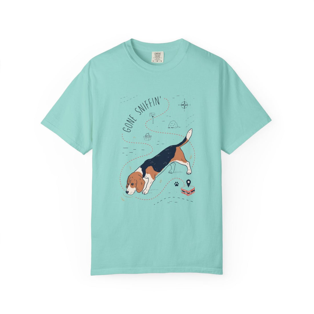 Chalky Mint — Front | Beagle 'Gone Sniffin'' Garment-Dyed Tee