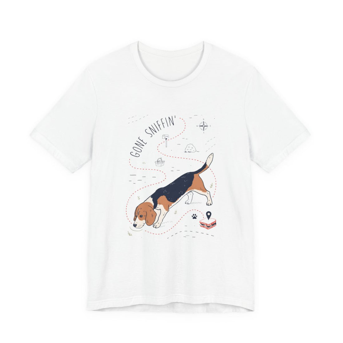 White — Front | Beagle 'Gone Sniffin'' Tee