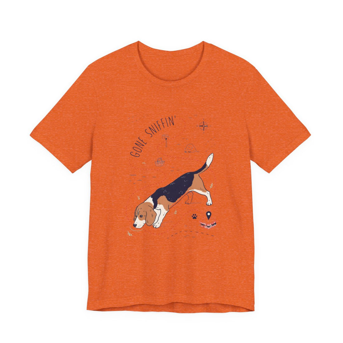 Heather Orange — Front | Beagle 'Gone Sniffin'' Tee