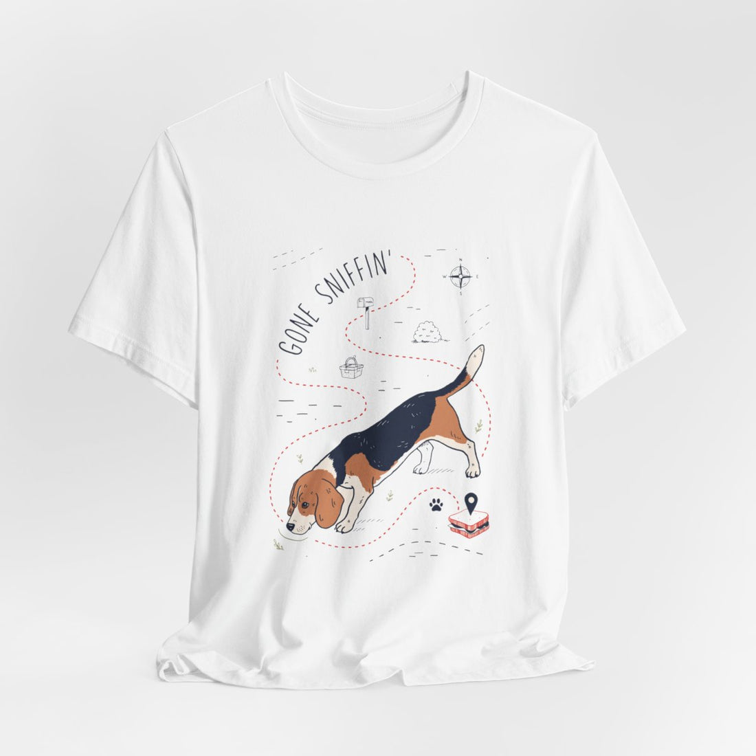 White — Hanging | Beagle 'Gone Sniffin'' Tee