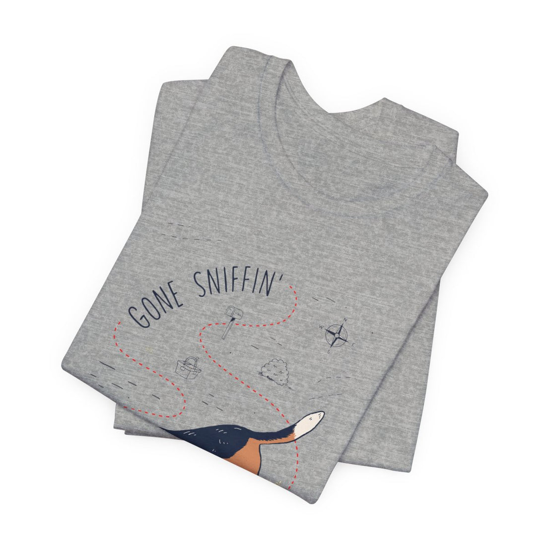 Athletic Heather — Folded | Beagle 'Gone Sniffin'' Tee