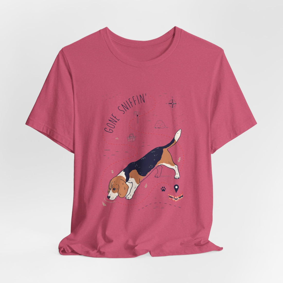 Heather Raspberry — Hanging | Beagle 'Gone Sniffin'' Tee