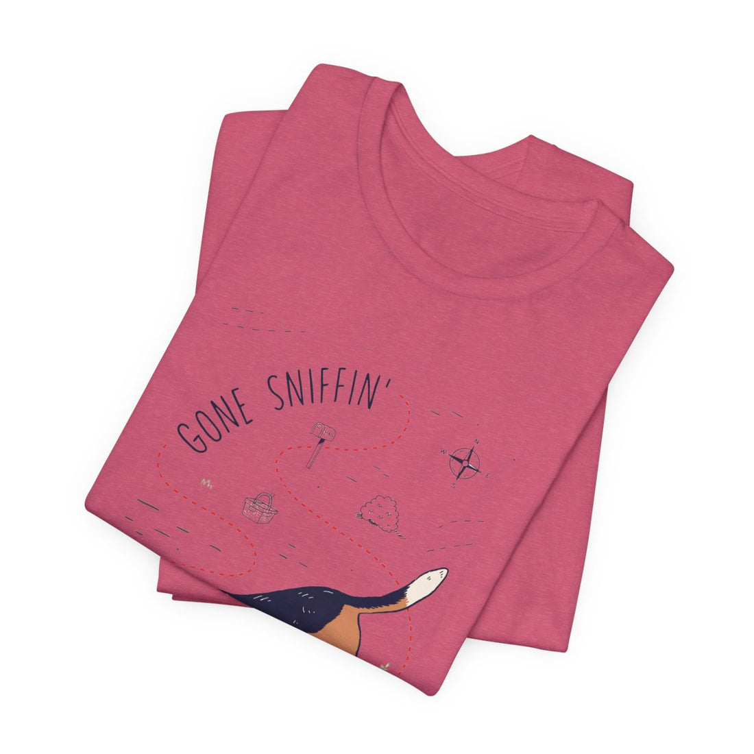 Heather Raspberry — Folded | Beagle 'Gone Sniffin'' Tee
