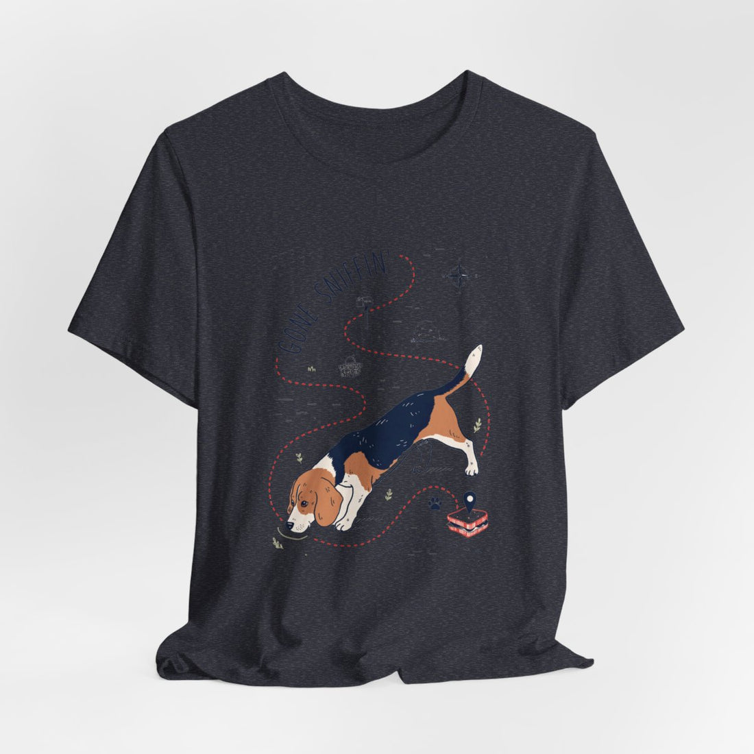 Heather Navy — Hanging | Beagle 'Gone Sniffin'' Tee