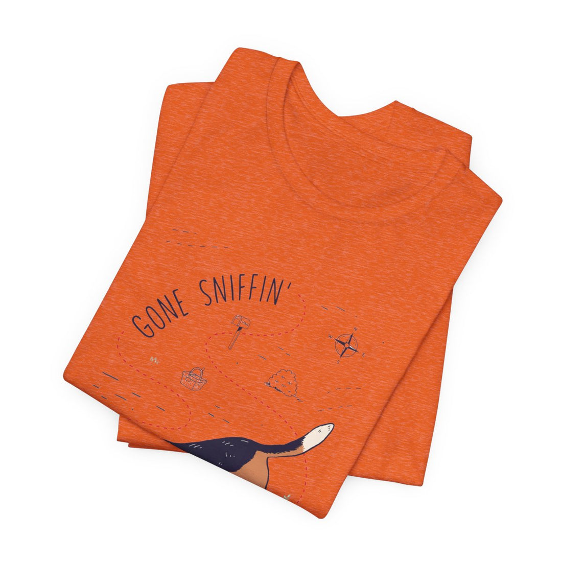 Heather Orange — Folded | Beagle 'Gone Sniffin'' Tee