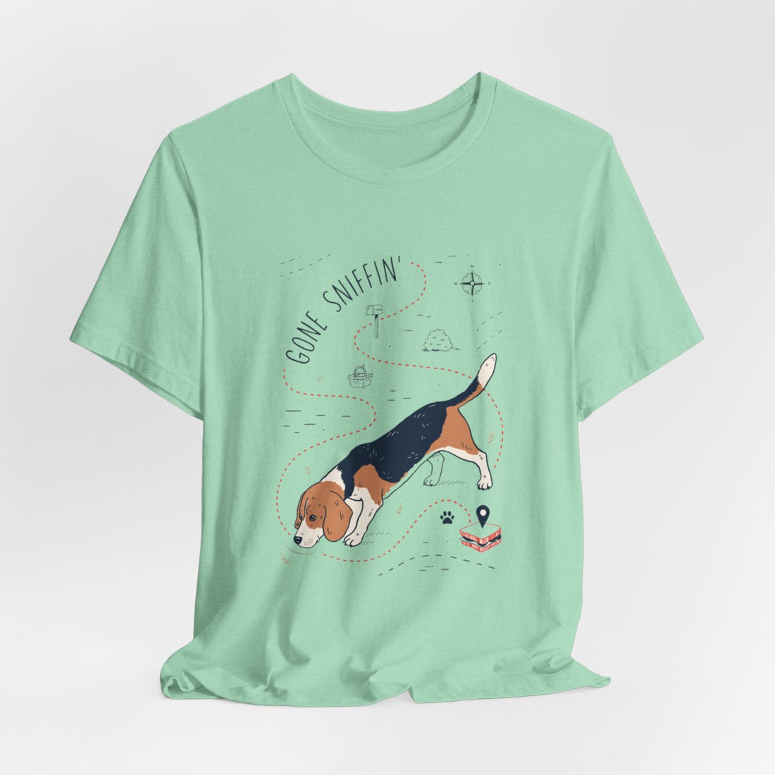 Heather Mint — Hanging | Beagle 'Gone Sniffin'' Tee