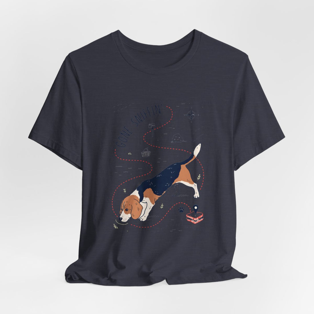 Heather Midnight Navy — Hanging | Beagle 'Gone Sniffin'' Tee